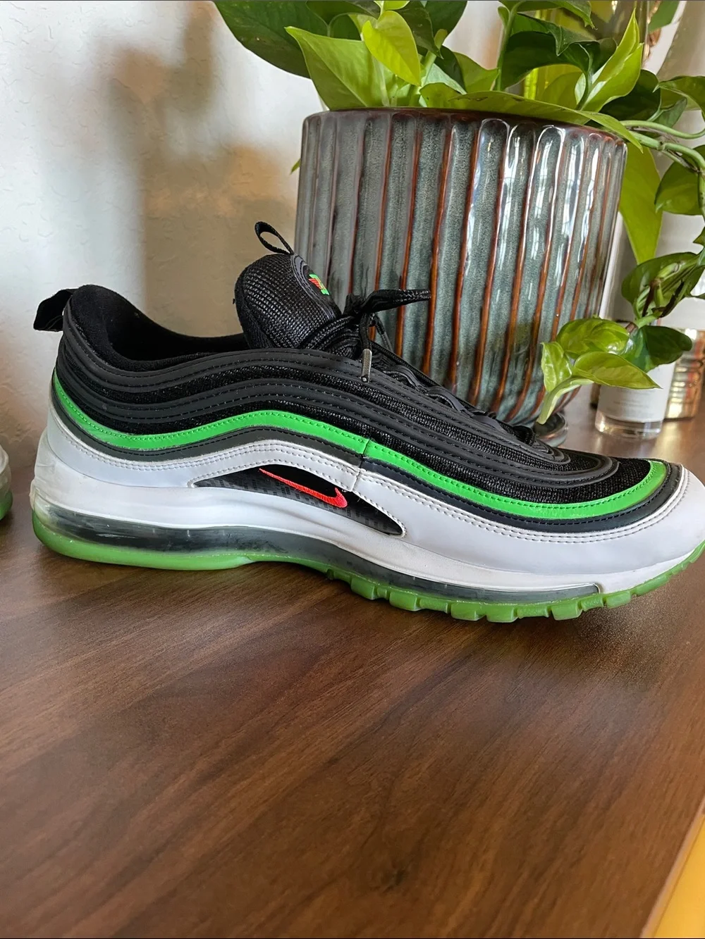 Nike Air Max 97, Black, White, Green & Red Air Max Style Sneakers